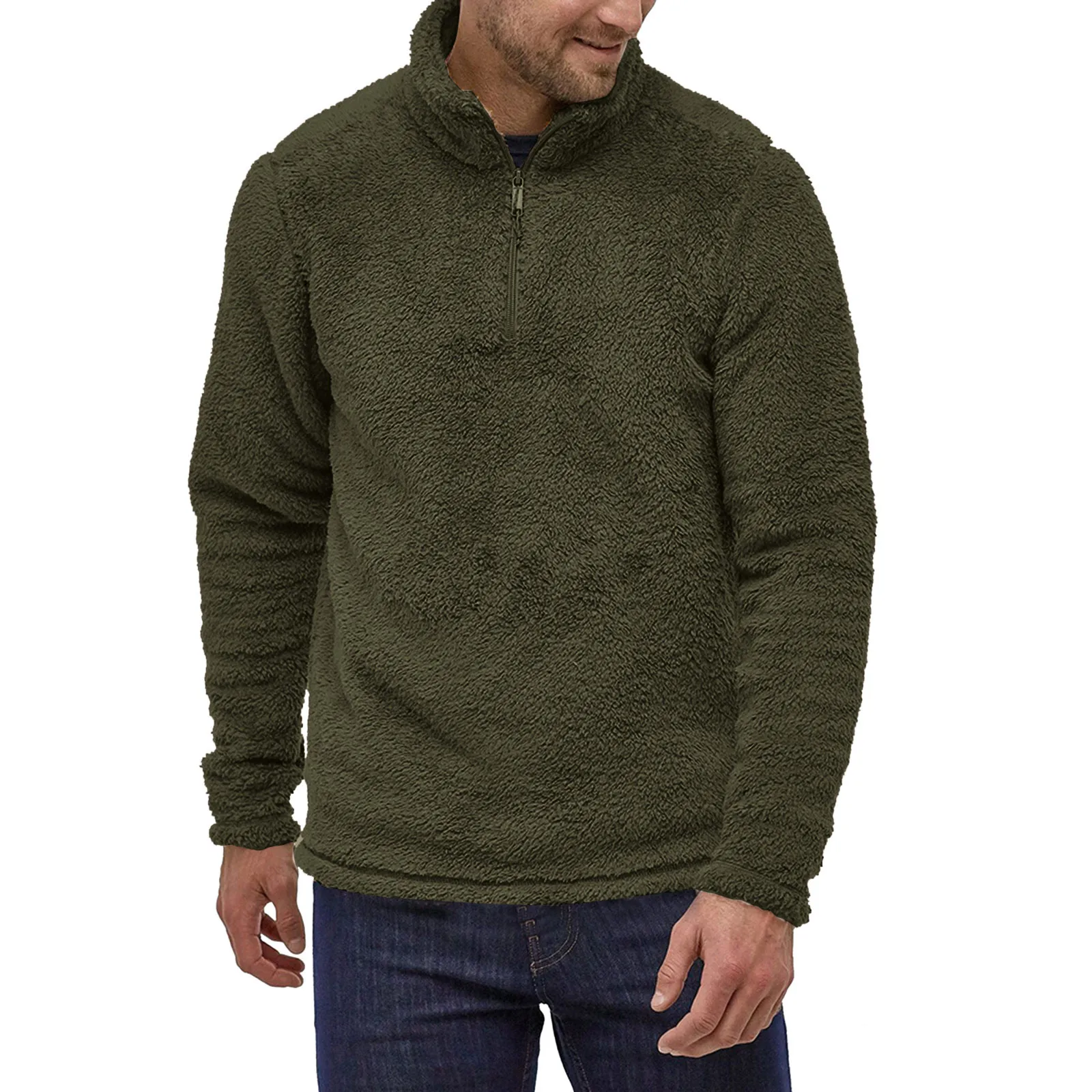 

Autumn Winter Men's Sweatshirt Polo Shirts Lapel Solid Color Knitted Pullover Social Streetwear Casual Business Men Clothing