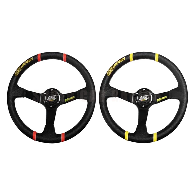 Volant de voiture en cuir véritable, Deep Dish, dehors Racing, Mugen,  350mm, 14 - AliExpress