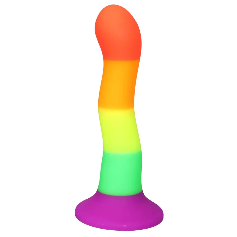 7inch Rainbow Color Vividly Shape Simulated Silicone Dildo Realistic Smooth Fake Penis Manual Vaginal Vibrator Sexy Tool Sex Toy
