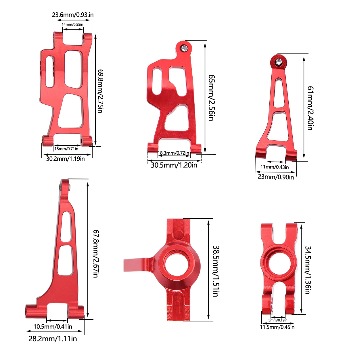 Mjx 14210 14209 H14BM Metal Steering Cup Upper Lower Swing Arm Set Shock Tower Bracket Body Post Hyper Go RC Car Upgrade Parts