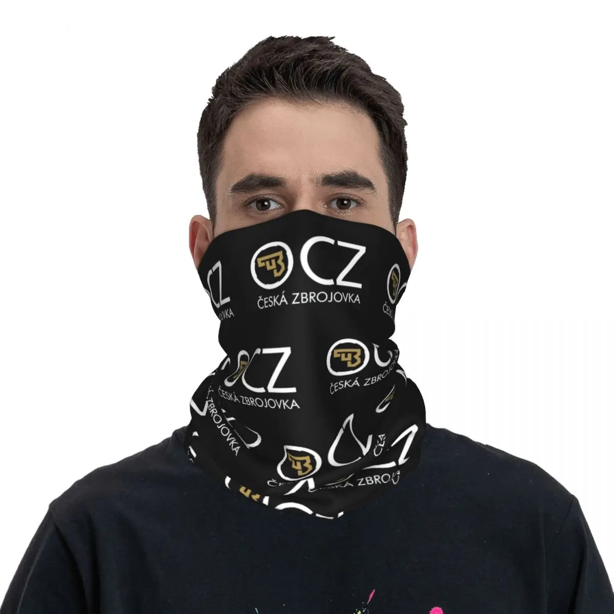 Ceska Zbrojovka CZ Firearms Bandana Neck Gaiter Printed Guns Balaclavas Mask Scarf Headband Hiking Men Women Adult Breathable