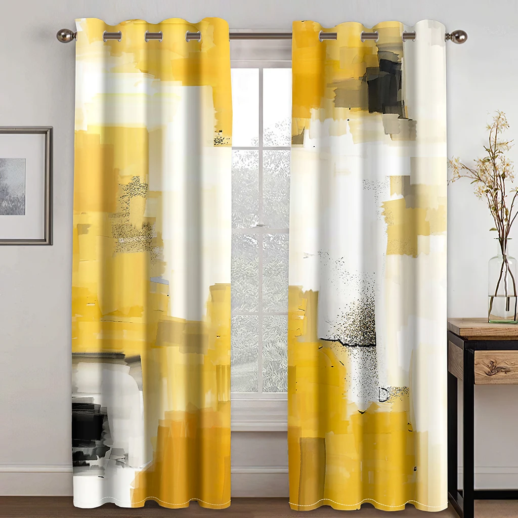Double-Color-Printing-Modern-Style-of-Abstract-Art-Curtain-Living-Room ...