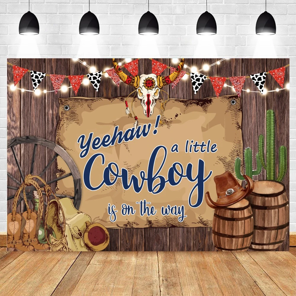 Toile De Fond Western 2.4x1.8m - Décoration Cowboy Rustique Pour Fête Ou Photo Booth