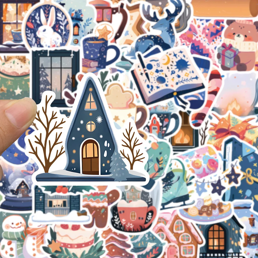 10/30/50PCS Cartoon Winter Christmas Graffiti Stickers Decals DIY Phone Scrapbook Luggage Helmet Kid Toy Cute Waterproof Sticker 4
