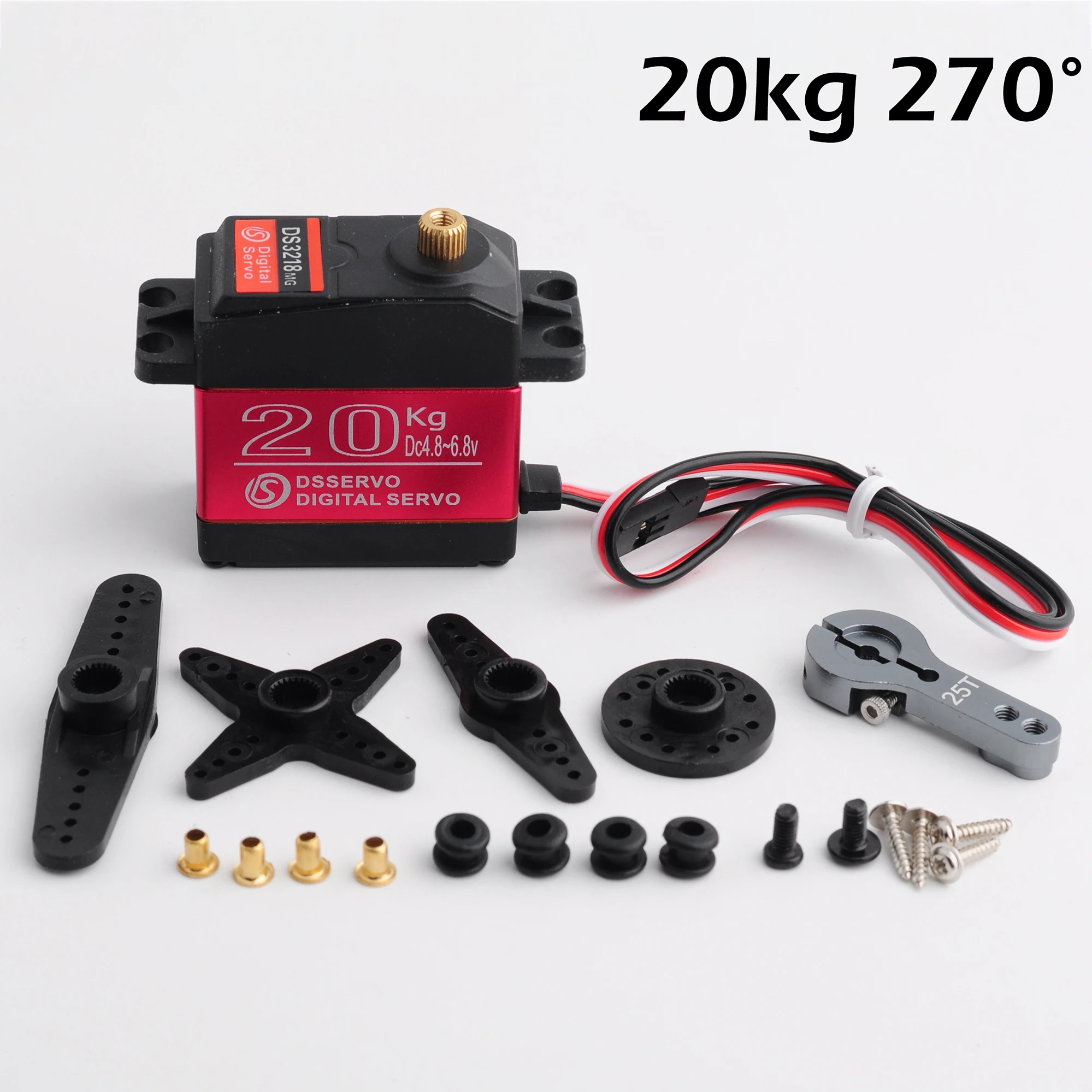 20KG Servo DS3218 / PRO 180 270 Grad Hochgeschwindigkeits-Servo Wasserdichtes Metallgetriebe Digital-Servo RC-Servo für 1/8 1/10 Maßstab RC-Autos – Detail 2