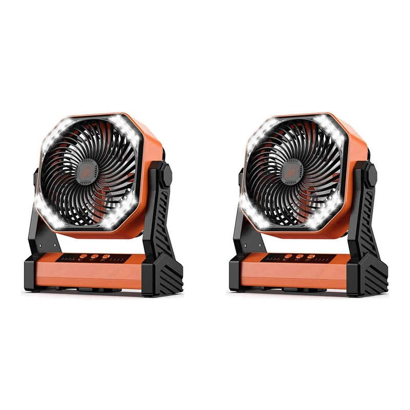 

2X Portable Fan For Travel, 20000Mah Rechargeable Battery Powered Fan, High-Velocity Camping Fan