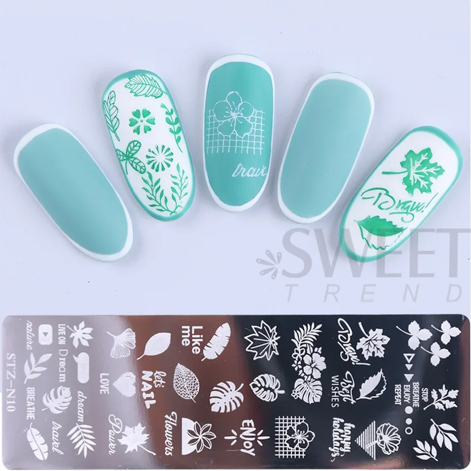 Winter Wonderland Nail Art Stamping Plate - Snowflakes, Christmas, Roses, Leaves & Butterflies Design Template