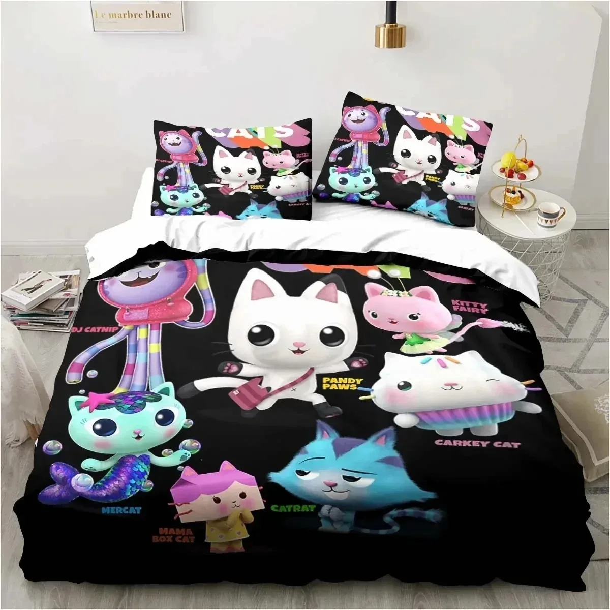 Cartoon Gabbys Dollhouse Bedding Set Duvet Cover Bed Set Quilt Cover Pillowcase Comforter king Queen Size Boys Adult Bedding Set S4b5f4b501e194618b5e07608b807d812k