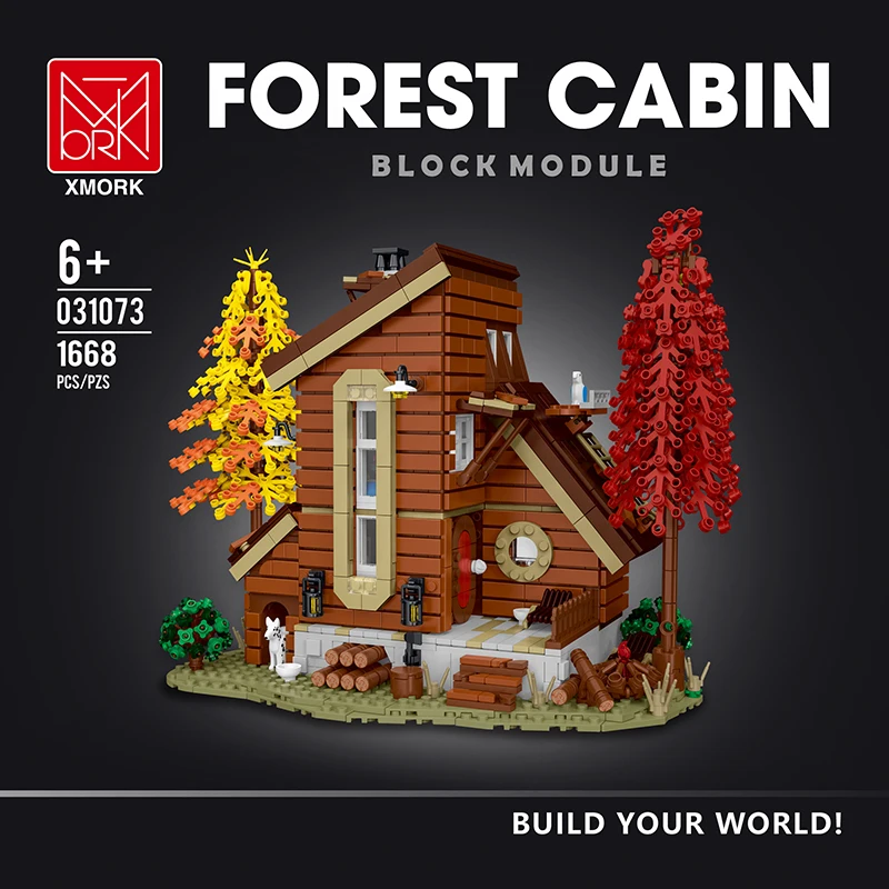 

MORK 1643pcs Forest House Streetview Building Blocks Model Modular Architecture Kit Bricks Toys for Kids Boy Gifts 031072