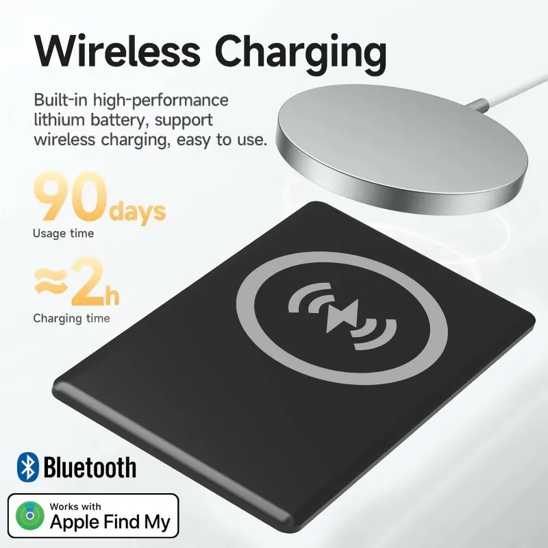 IP68 Ultrathin GPS Smart Tag Card Finder Works with Apple Find My For Wallet backpack suitcase Support wireless charging
