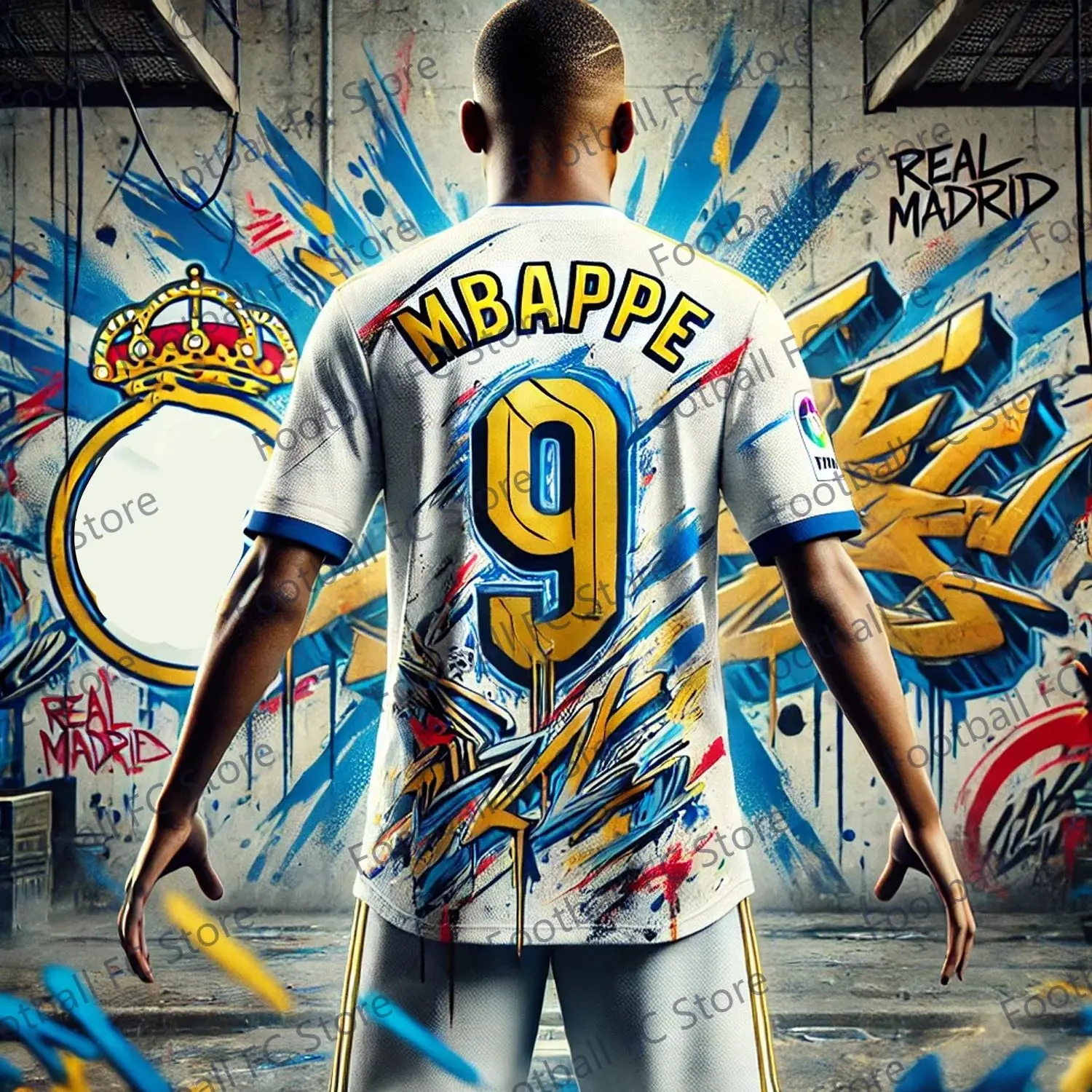 New 24-25 Summer Tee Jersey The Bernabeu Stadium CHATGPT Intelligent Design Edition Special Mbappe 9 Soccer Jersey Oversized Tee 4