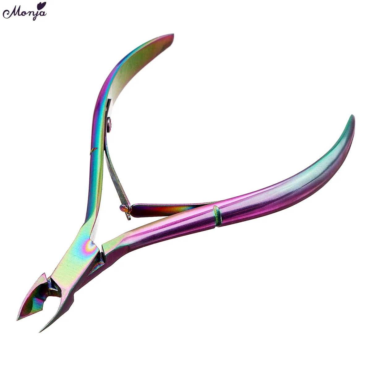 Monja Nail Art Cuticle Scissors Nipper Cutter Dead Skin Remover Clipper Manicure Pedicure Tool Stainless Steel Plating Rainbow