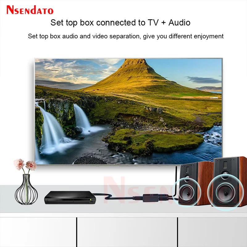 HDMI Audio Extractor Decoder 4K 5.1CH HDMI Sound Extractor Amplifier HDMI To RCA 5.1 Channel 3.5mm Analog Converter for PS4 DVD