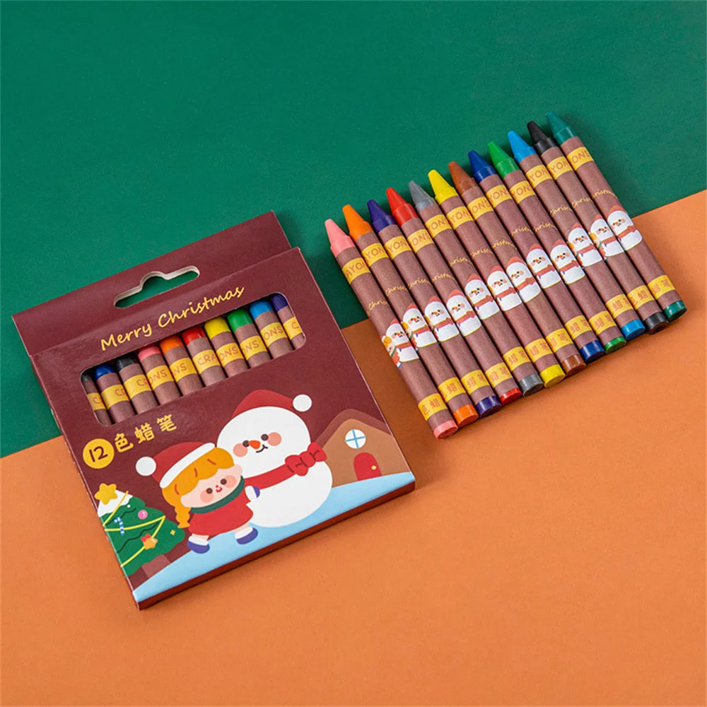 Crayons For Kids 8/12 Colors Christmas Toddler Crayons Non-Toxic Baby  Crayons Coloring Art Supplies Students Kids Stationery - AliExpress