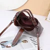 Real Oil Wax Leather Women's Bucket Bag Casual and Simple Handbag Large Capacity Ladies Cowhide Fashionable Crossbody Tote Bag 4