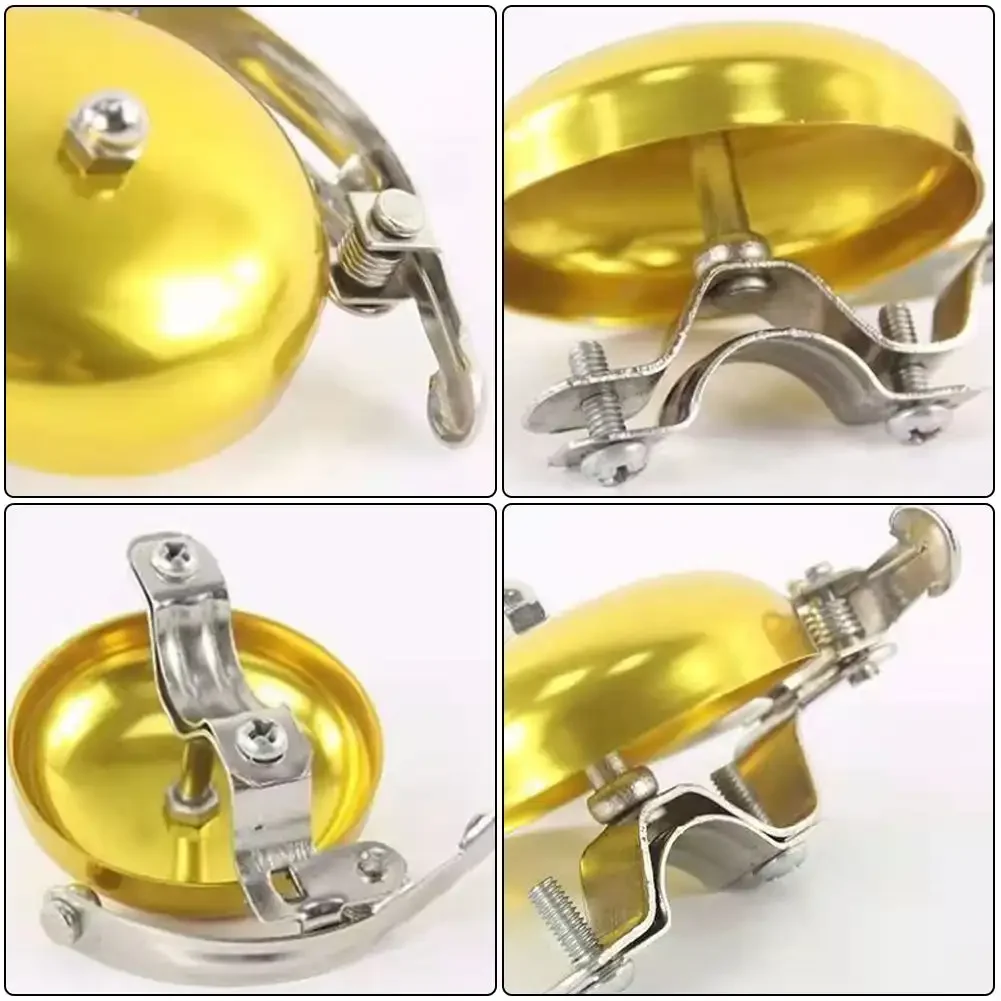 Bicycle Bell Retro British Aluminum Alloy Lid Vintage Crisp Ringtones Easy To Install Durable