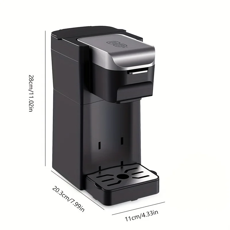 2-in-1 Single-cup Coffee Maker for K-cup Pods and Ground Coffee Brewing Capacity 5 to 12 oz Mini K-cup Maker
