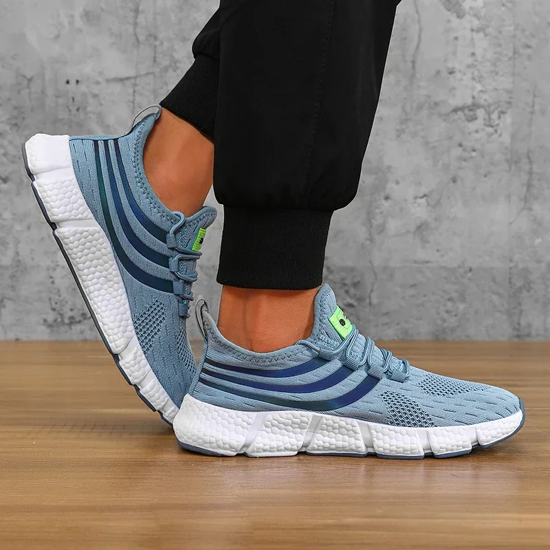 Mens Breathable Platform Sneakers - Comfortable Summer Running  Walking Shoes