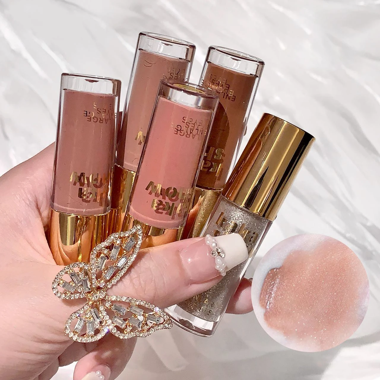 Kakashow Mist Eyeshadow Liquid Matte Pearlescent Shimmer Brightens Earth-colored Liquid Eyeshadow Complete Eyemakeup in 3 Min