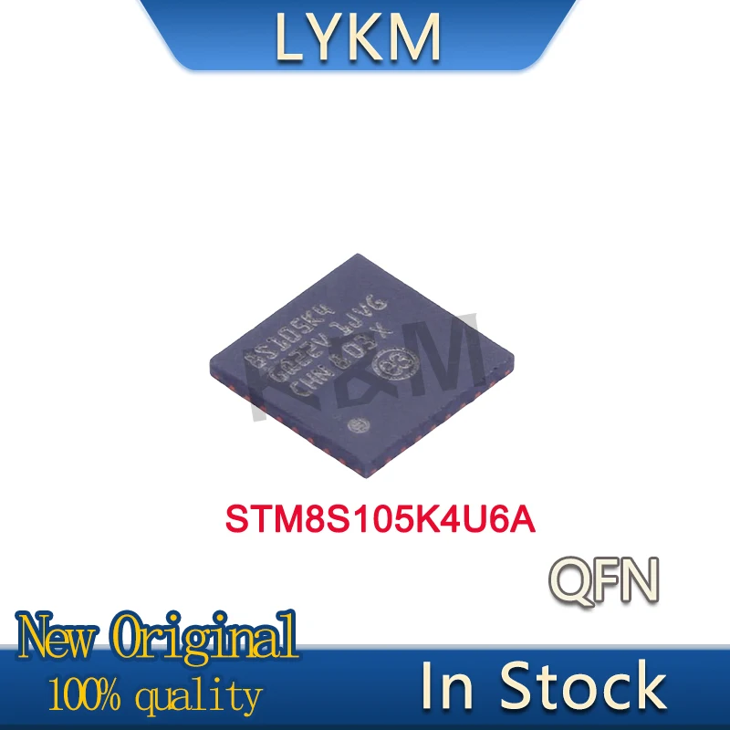 

3 шт., новые оригинальные 8-битные микроконтроллеры STM8S105K4U6A QFN32 MCU
