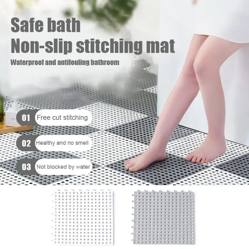 1pcs Bathroom Mat Antislip Splicing Floor Mat Pvc Waterproof Shower