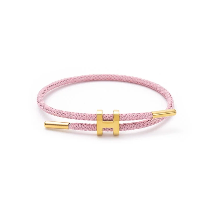 H-Buckle Stainless Steel Rope Bracelet Unisex 5