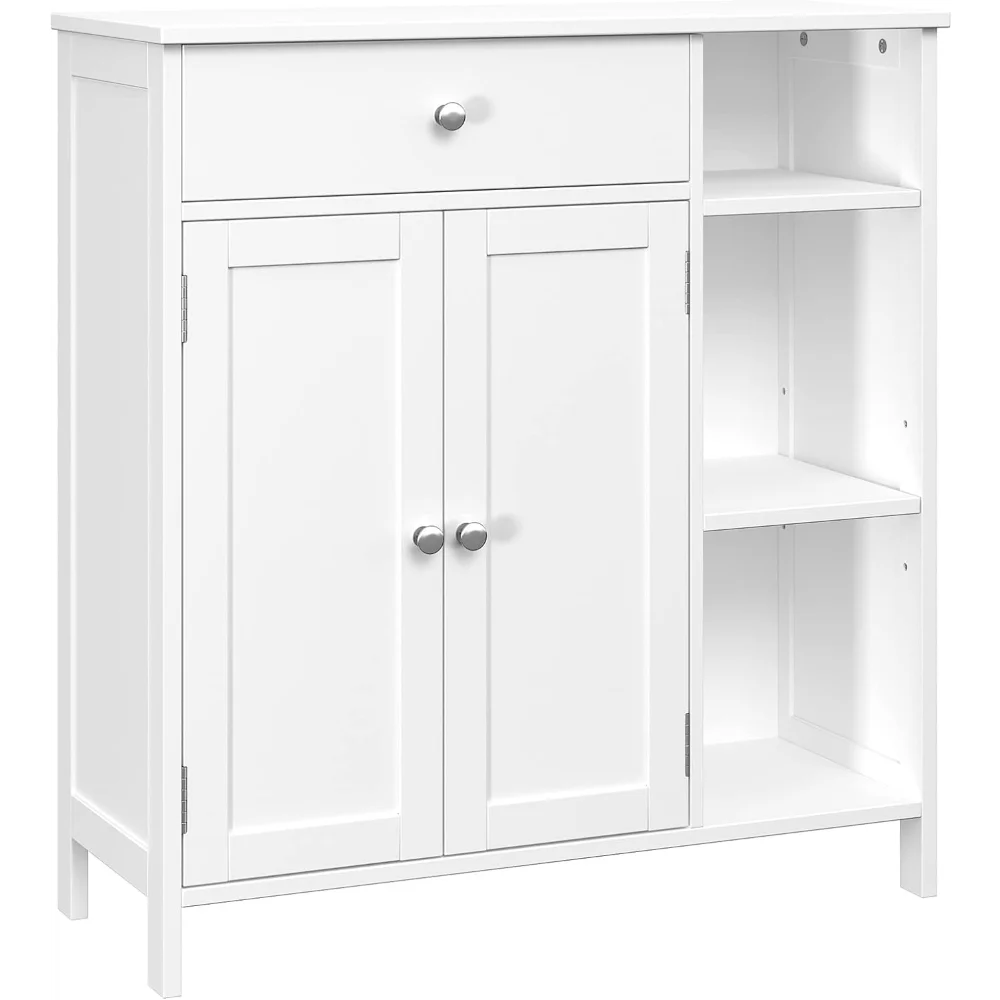 

Freestanding Bathroom Cabinet with Doors, Bathroom Floor Cabinet with Drawer & Adjustable Shelf, Kitchen Cupboard