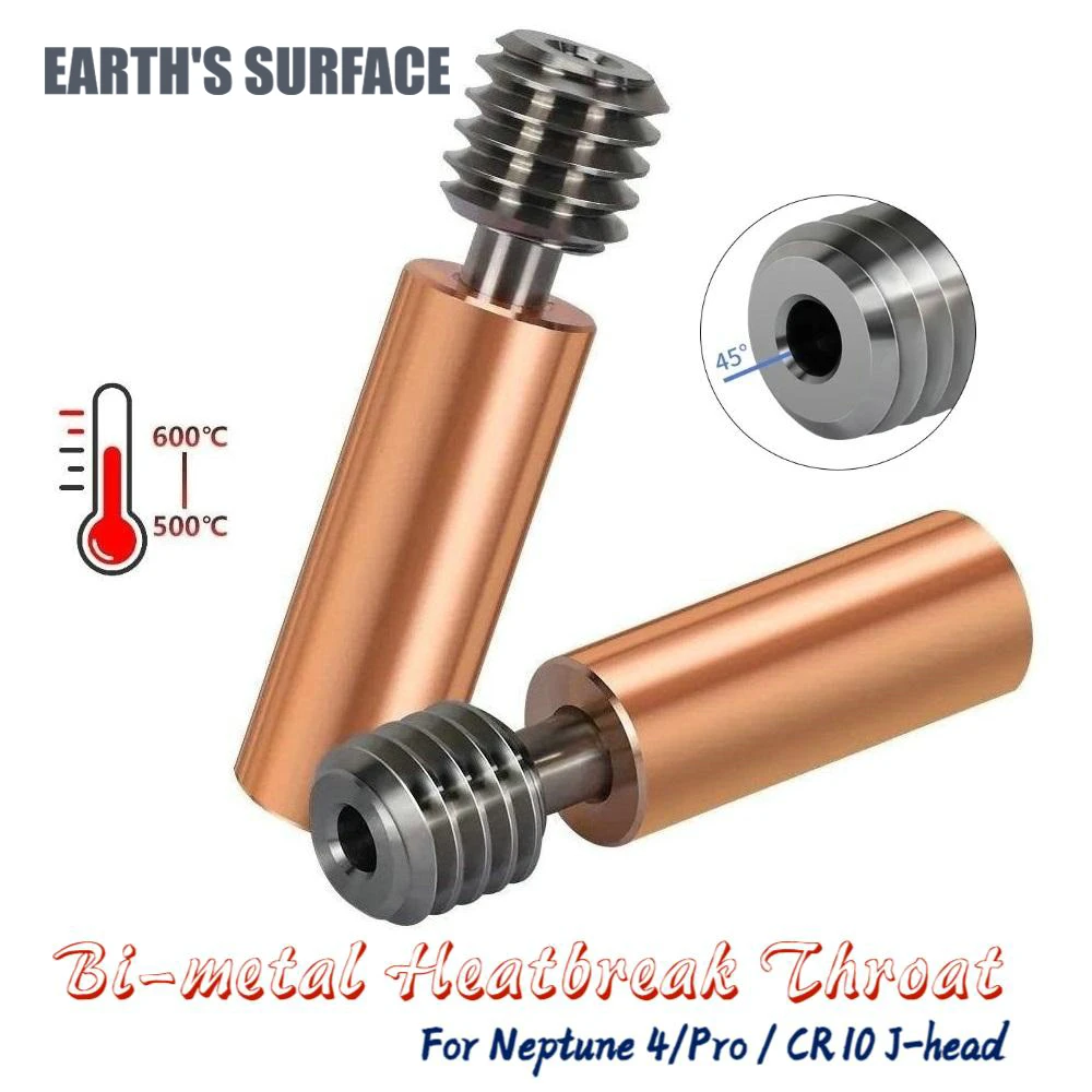 3D Printer Part Neptune 4/Pro Bi-metal Throat Upgradation Heatbreak Bimetal Throat 1.75mm For Ender 3/CR-10/Neptune 4/Pro J-haed детали для 3d принтера e3d v6 throat v5 детали cr10 bi metal heatbreak mk8 с медным покрытием для газовых машин ender 3 s1 pro cr10s cr6 se