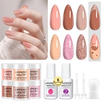 12pcs Dip Powder Nail Kit, 6 Nude Pink Colors Dipping Powder and Essential Base Top Coat Activator for Nail Art Design 1