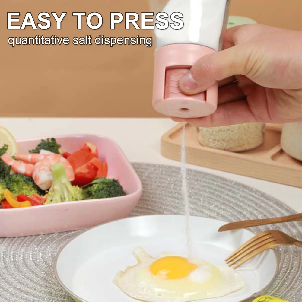 Metering Salt Shaker Press Type Quantitative Seasoning Bottle Glass Spice Salt Pepper Container Dispenser Kitchen Accessories|