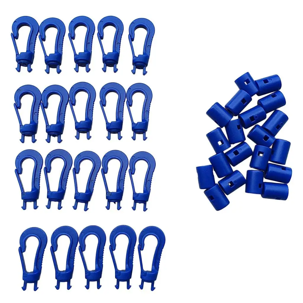 2x20pcs Snap Hook Bungee Cord Hooks Shock Cord Hooks for Diving 5cm