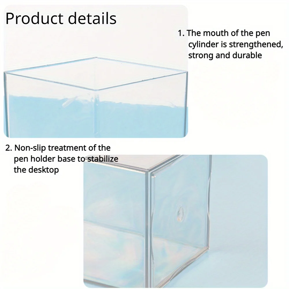 Clear Acrylic Pen Holder - Sleek Desktop Organizer with Hanging Mount and Polished Finish