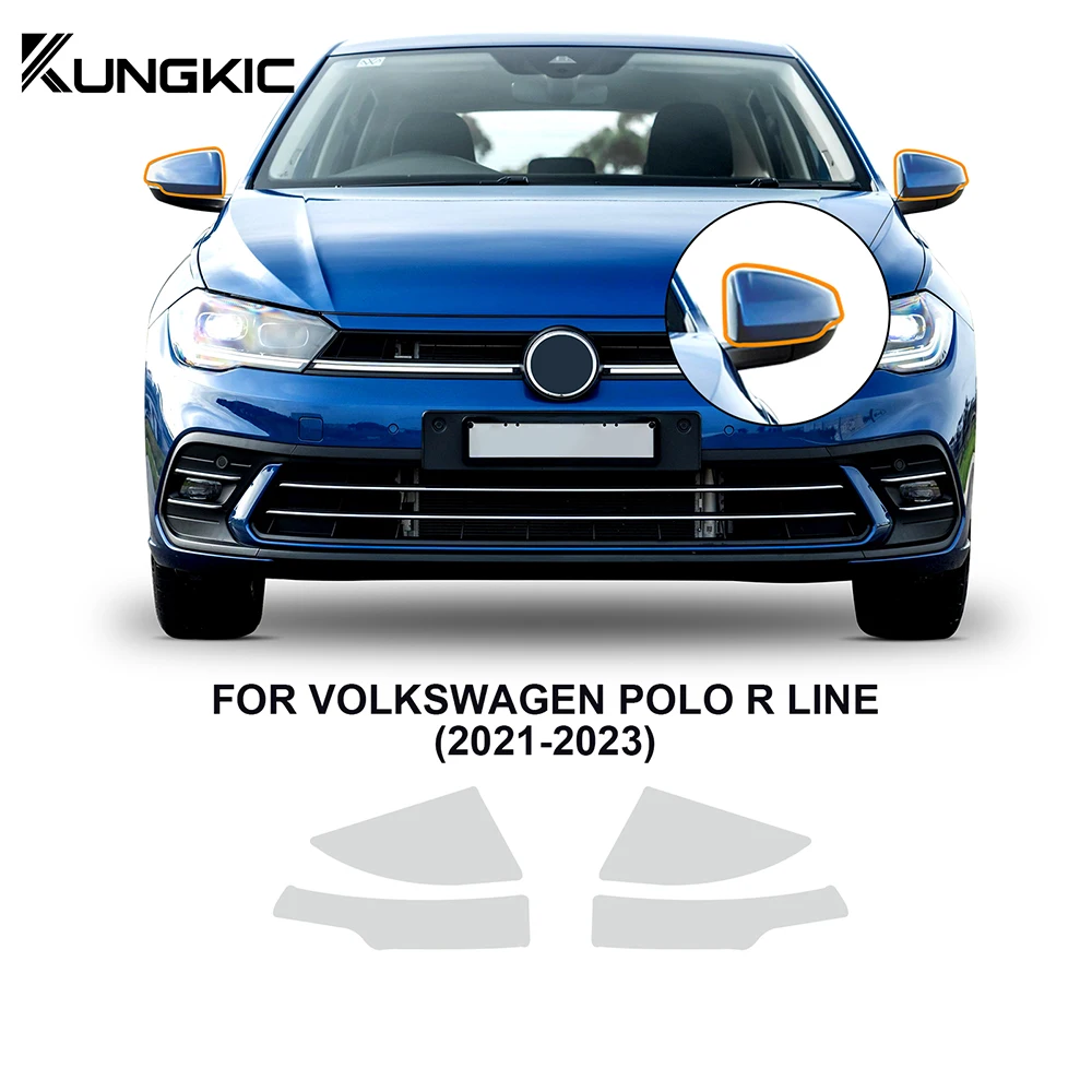 

Зеркало заднего вида для фар VOLKSWAGEN POLO R LINE 2021-2023, защитная пленка PPF для защиты краски, прозрачная пленка мил, наклейка