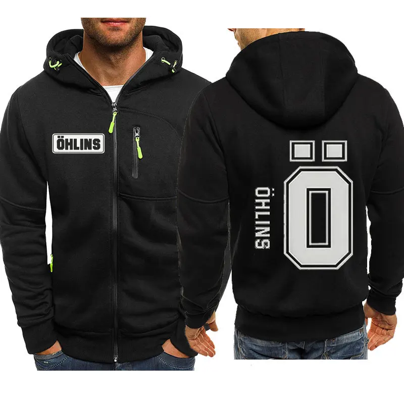 Autumn Men Suspension Car Motorcycle Sport Racing Ohlins Shock zipper Hoodies Long Sleeves Thermal Sweatshirt Ladies Unisex 5