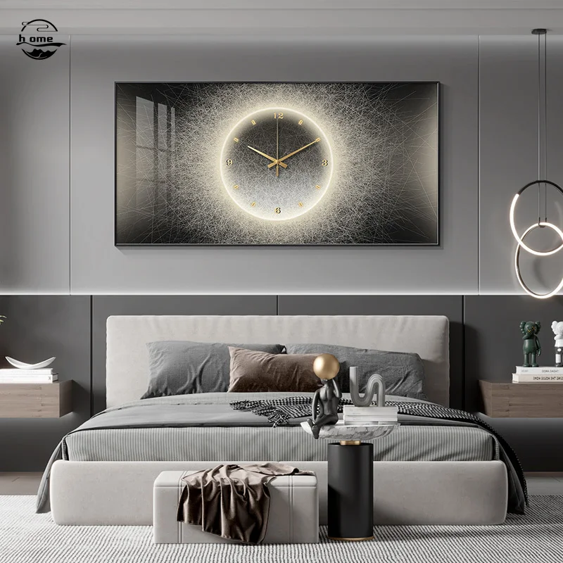 Wall Clock Modern Design Luxury Living Room Glass Large Luxury Wall