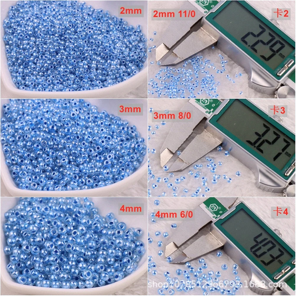 Glass Beads 2/3/4mm Czech Bossiosa Unicorn Dyed Core Glass Beads Transparent Crystal Seed Beads DIY Jewelry Bracelets Necklaces