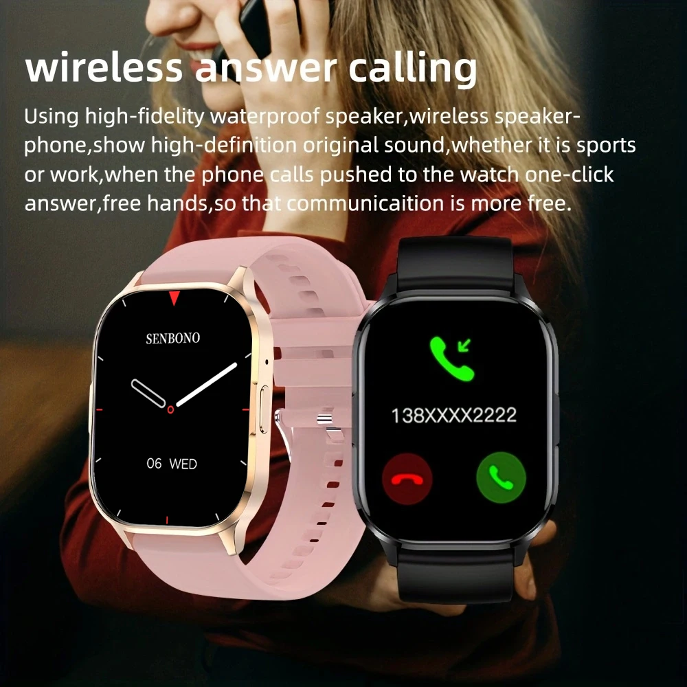 SENBONO AIR3 2024 New AMOLED Men Smart Watch Bluetooth Call 24H Health Tracker NFC Sport Smartwatch Men Women for IOS Android 2
