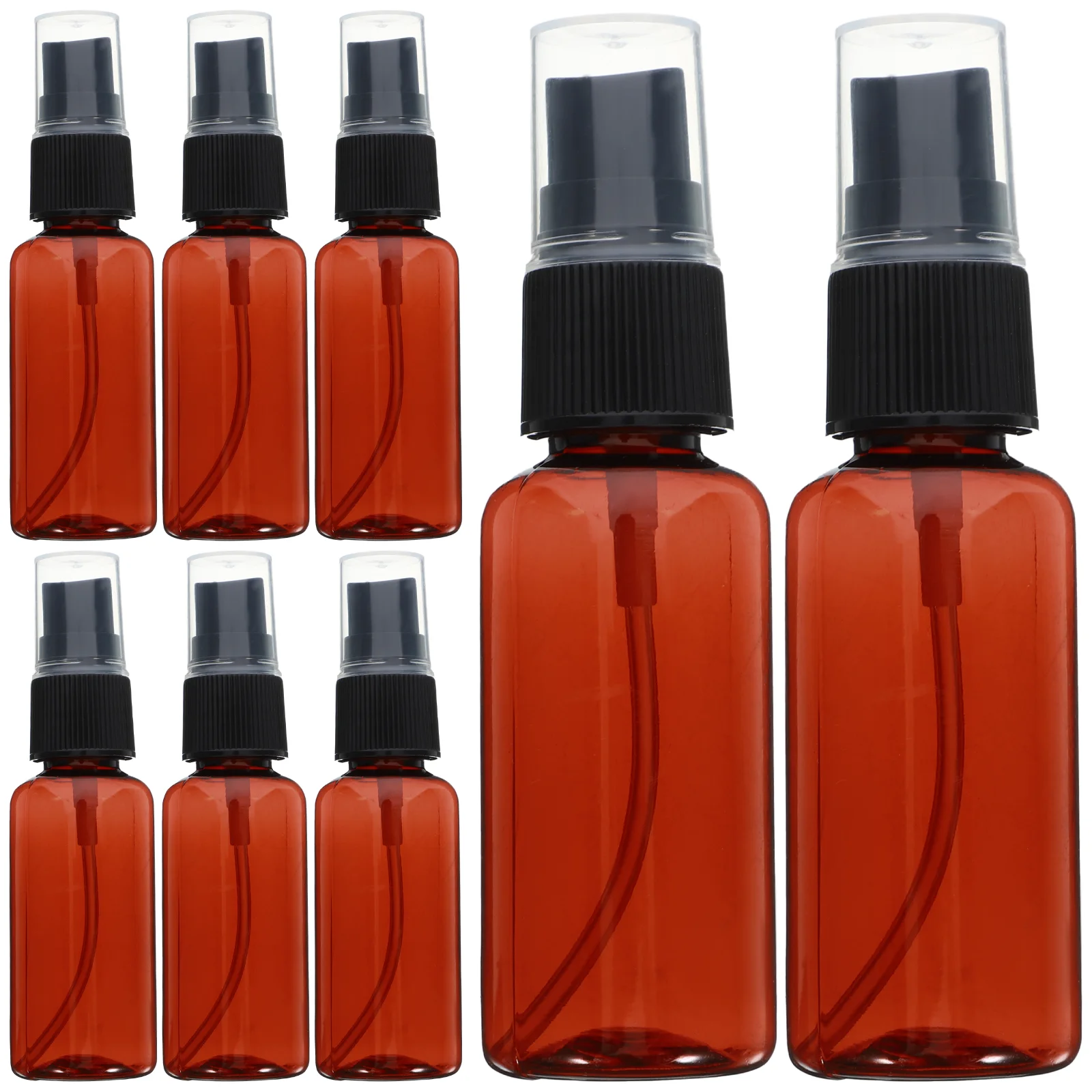 

10/20pcs Mini Brown Plastic Press Pump Small Empty Spray Bottle Skin Care Make Up Container Oils Liquid Perfume Atomizer