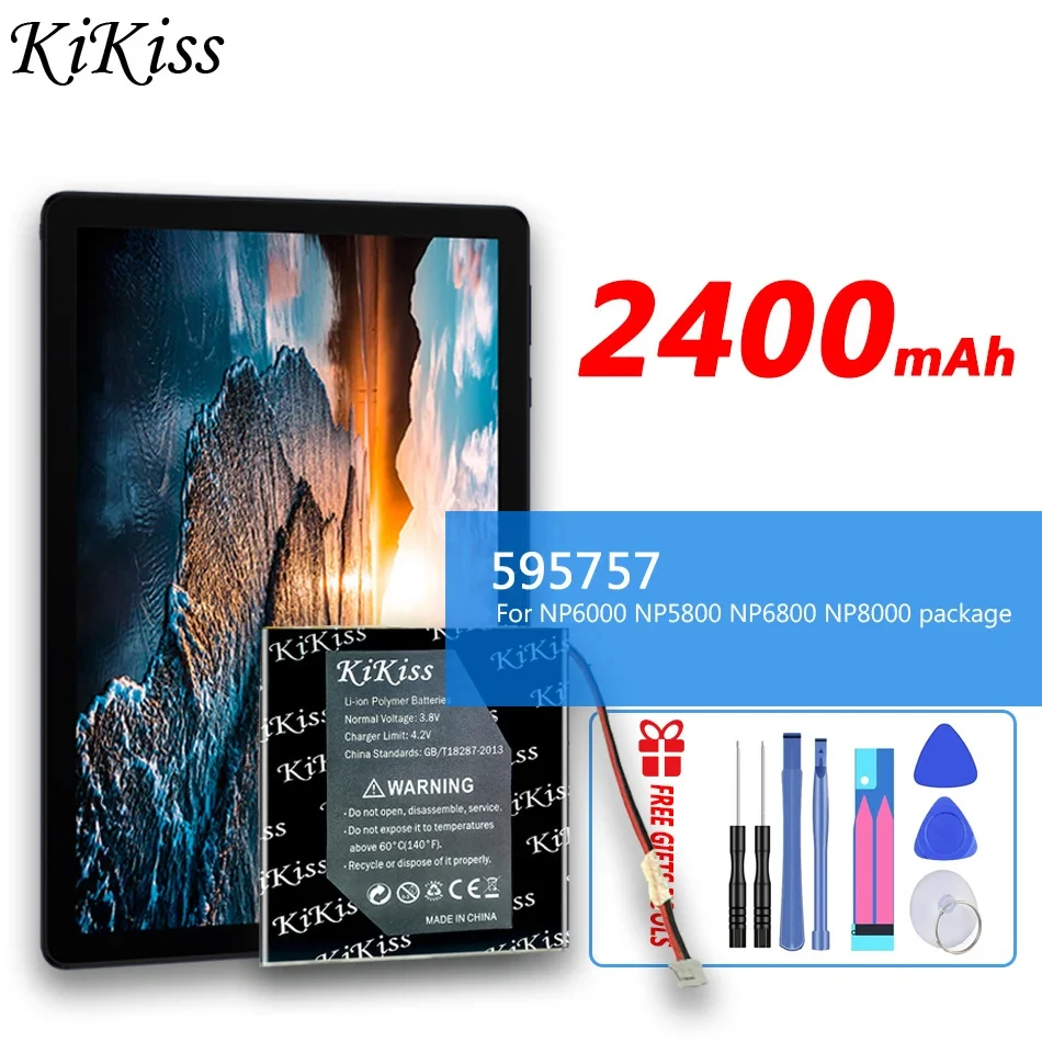 

2400mAh KiKiss Powerful Battery 595757 For polymer Noah NP6800 NP8000 NP6000 NP5800 package post Rechargeable Li-ion Cell