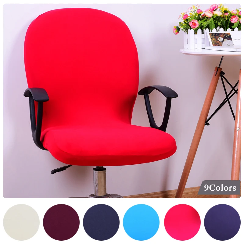 Solid Color Elastic Computer Office Chair Cover Spandex Stretch Desk