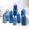 1PC Natural Crystal Blue Fluorite Point Wand Healing Gemstone Fluorite Crystal Column Quartz Tower Home Decoration 2