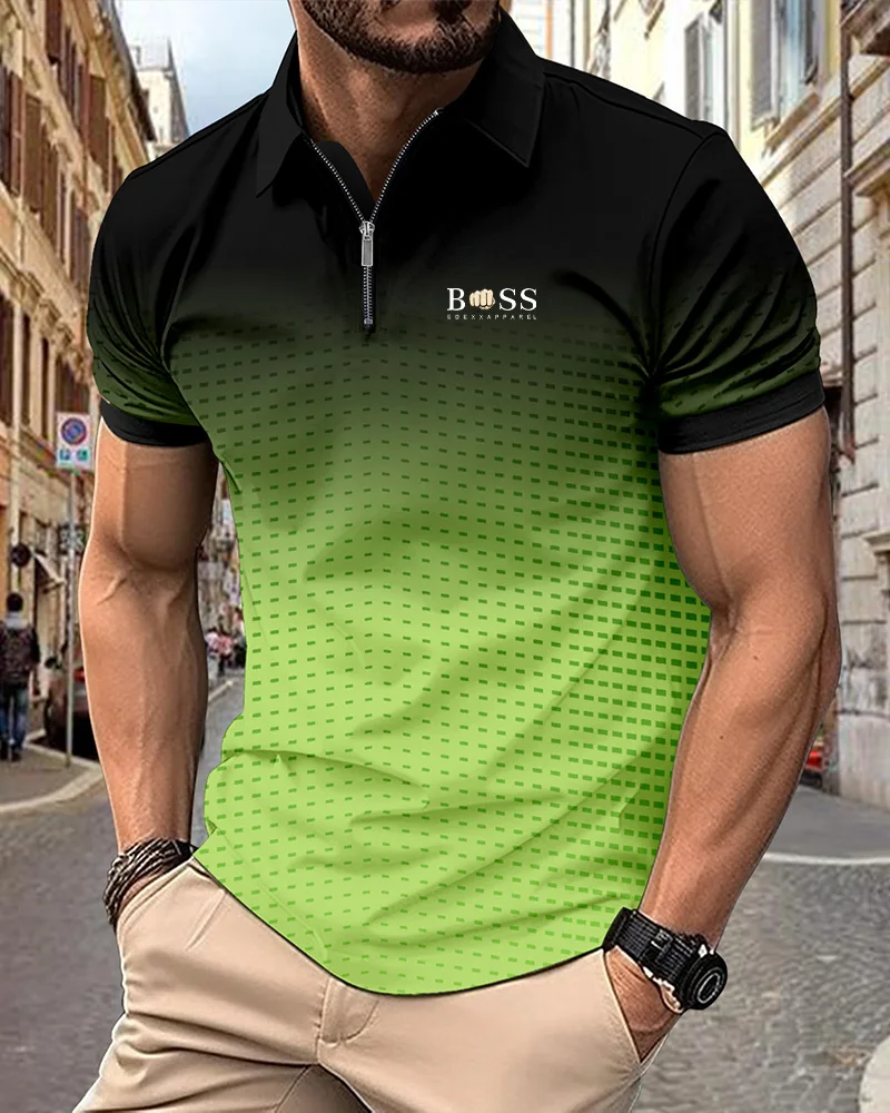 Men’s European and American Polo shirts in spring and summer are fashionable, breathable, comfortable, and sweat absorbing