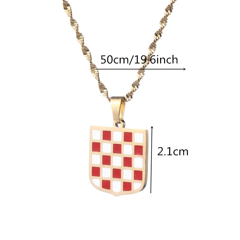 Croatia Flag Pendant Necklaces for Women Men Croatian National Symbol Jewelry 6