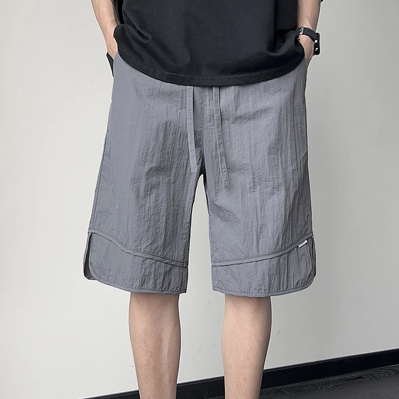 Men Solid Short Elastic Waist Casual Baggy Comfortable Mens with Pockets Shorts Breathable Quick Dry Sweatpants