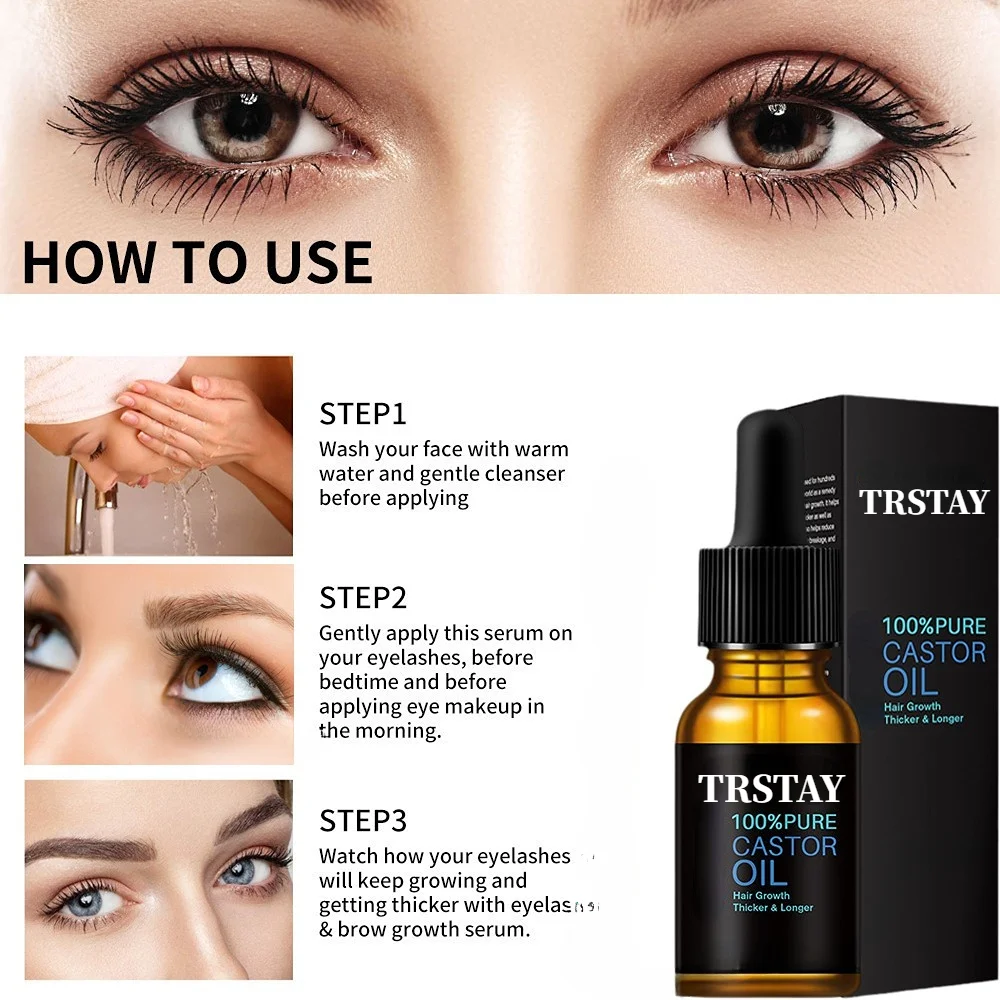 Eyelash Growth Serum Essential Oil Castor Oil Hair Grower Nourish Mascara Eyebrow Essence Fluid 1pcs nourishing eyebrow oil multifunctional eyelash growth eyebrow liquid eyelash mild hair essence growth maintenance oil t1j1