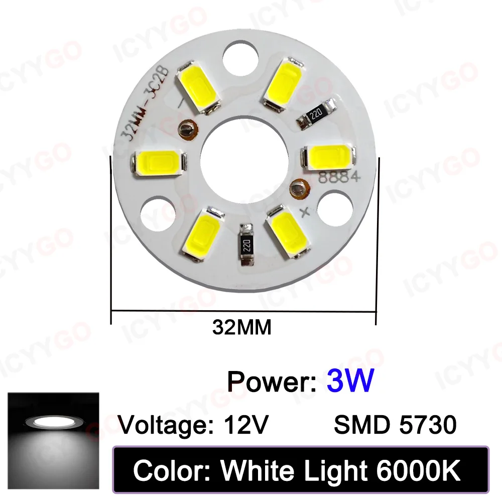 LED Light Panel 12V 3W 5W 7W Low Voltage Light Source Board DC White Warm 46MM 48MM 65MM DIY Round Panel
