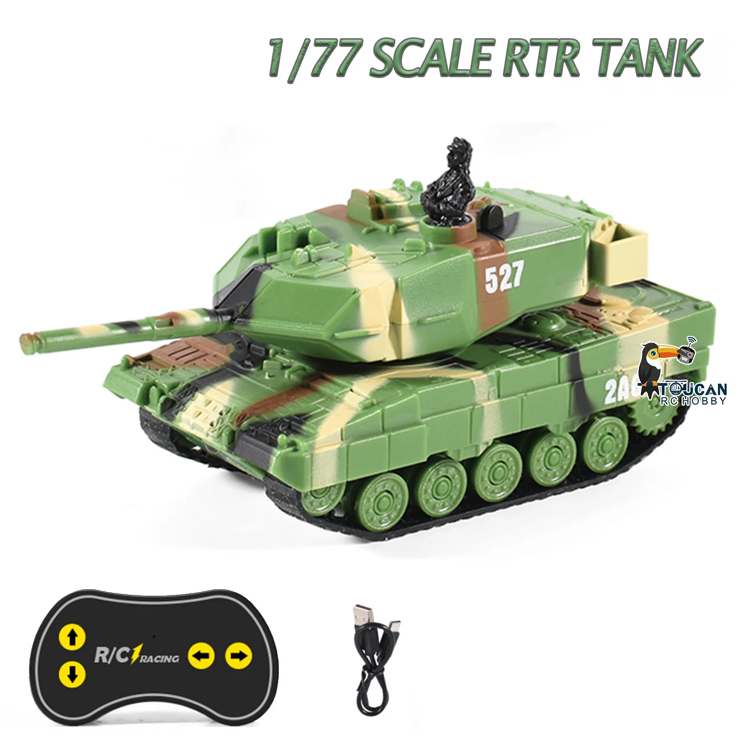 RC 미니 토이즈 2.4G RTR 탱크 1/77 스케일 독일 팬서 탱크 모델 360 ° 회전 LED 조명 라디오 컨트롤 소년용 선물 TH23991