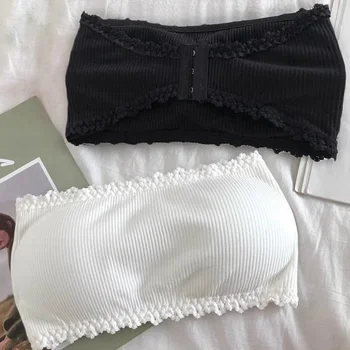Lace Strapless Bra Women Sexy Tube Top Invisible Push Up Bralette Lady Seamless Underwea Lingerie Summer Chest Wraps Crop Tops 1