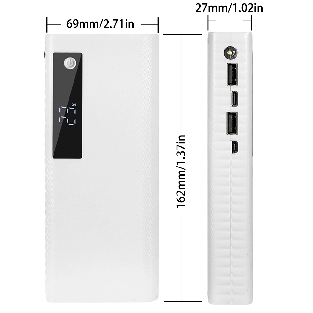 Battery Charger Powerbank Case 5 Slots 21700 Battery Charger Case DIY Power Bank Box With LED Digital Display Screen Batteries Charging Power Bank Shell