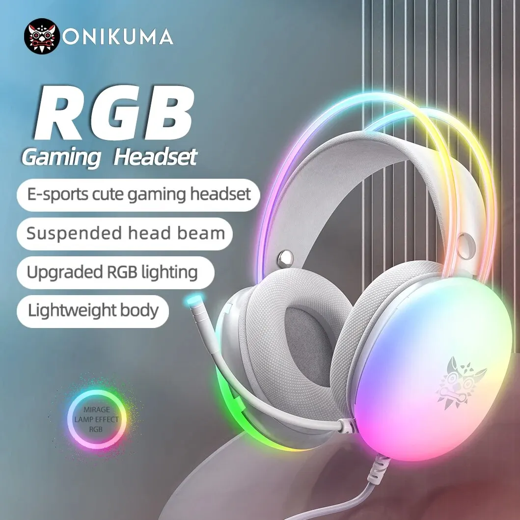 اونيكوما سماعة رأس гейминг RGB